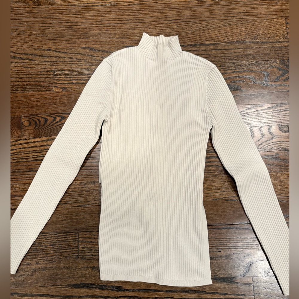 Aritizia Babaton Ribbed Mock Neck Long Sleeve Top XS